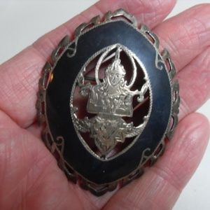 Vintage Statement Sterling Siam Brooch